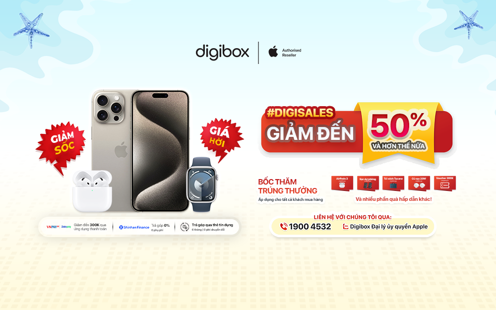 GIẢM ĐẾN 50% | IPHONE, AIRPODS, APPLE WATCH – CHỈ CÓ TẠI DIGIBOX, NHANH TAY KẺO HẾT!