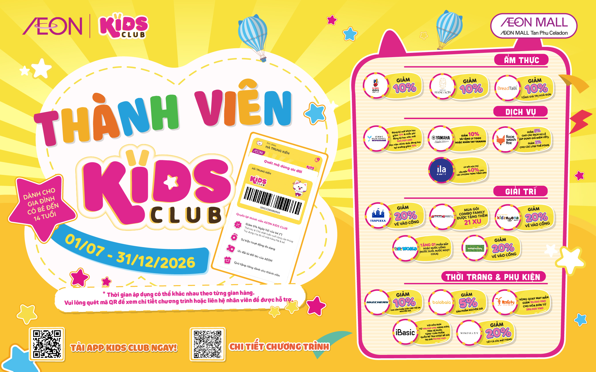 THÀNH VIÊN KIDS CLUB | 01.07 - 31.12.2026