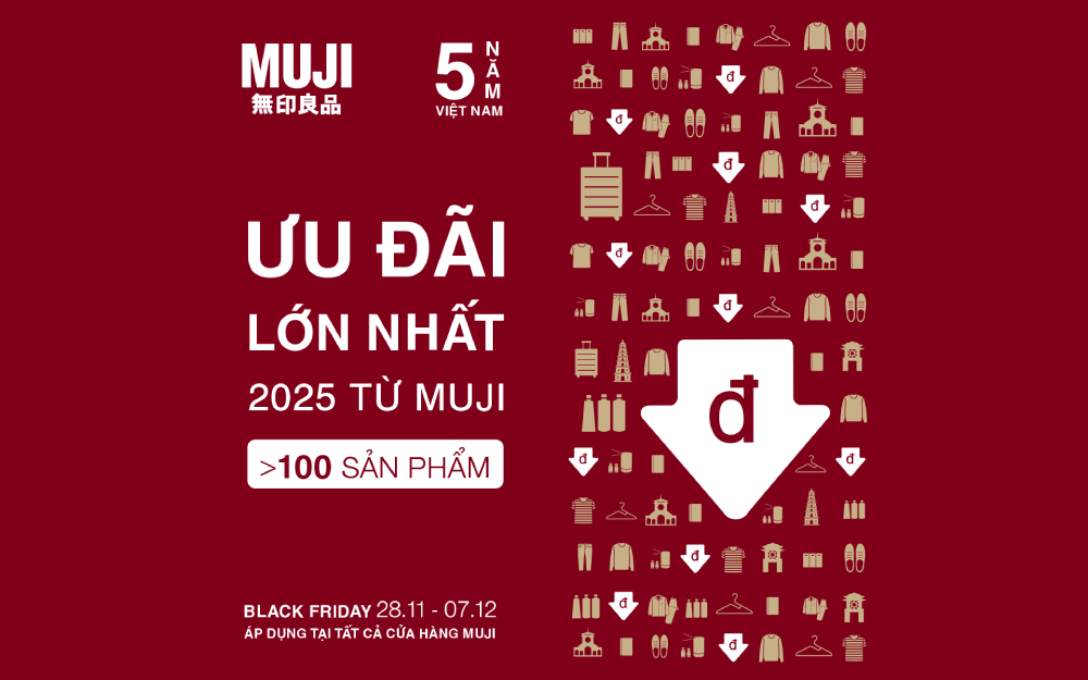 ƯU ĐÃI KỈ NIỆM 5 NĂM MUJI VIỆT NAM