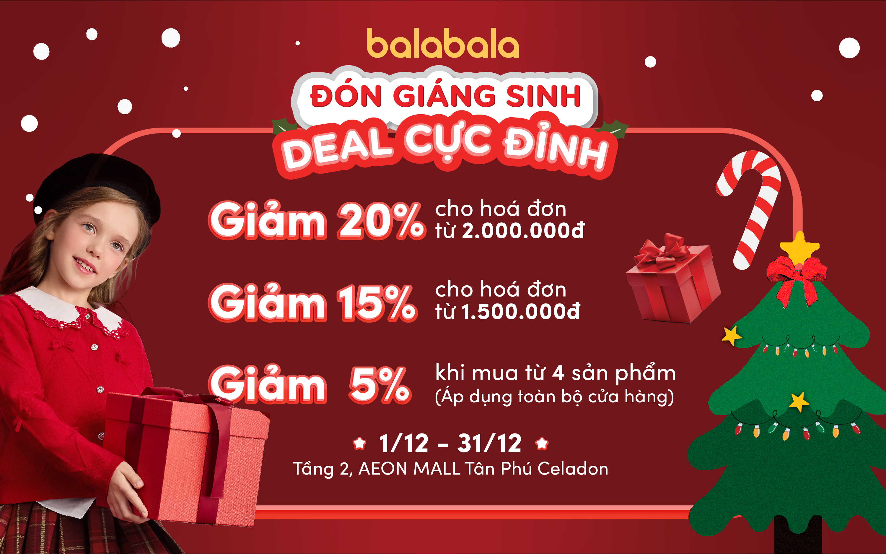 ĐÓN GIÁNG SINH – DEAL CỰC ĐỈNH CÙNG BALABALA x AEON MALL TÂN PHÚ CELADON!