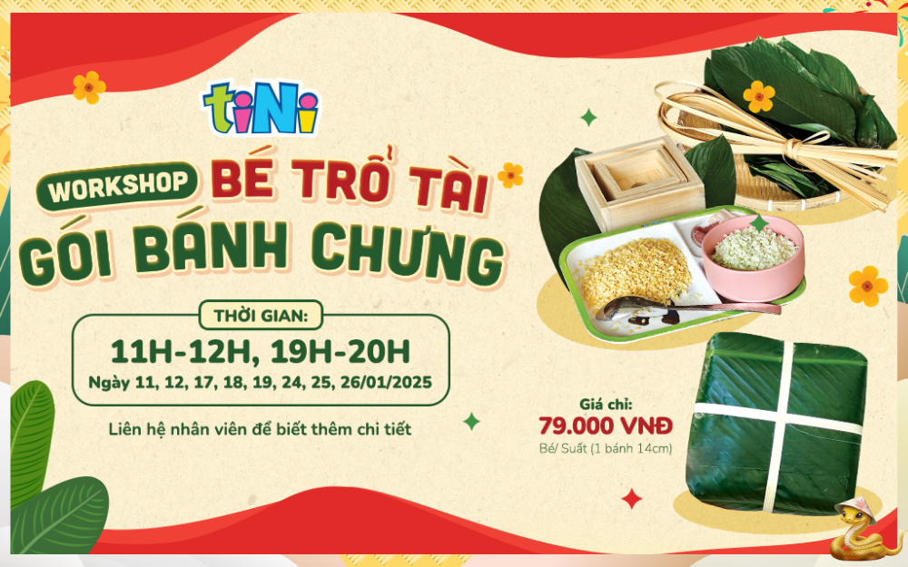 WORKSHOP BÉ TRỔ TÀI GÓI BÁNH CHƯNG