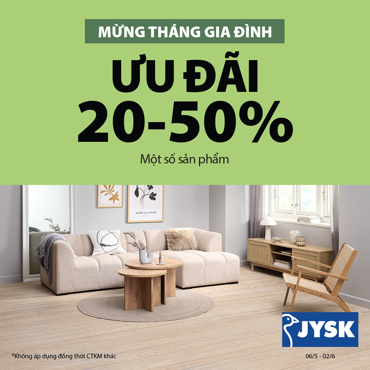 MỪNG THÁNG GIA ĐÌNH 👨‍👩‍👧‍👦 JYSK ƯU ĐÃI 20 - 50%