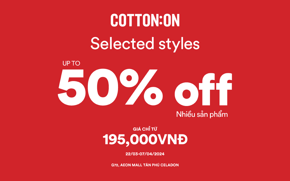 COTTON ON MID SEASON SALE: UP TO 50% OFF, PRICE FROM 195K