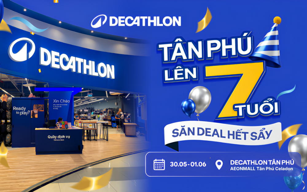 DECATHLON TÂN PHÚ CHÍNH THỨC LÊN 7 - 3 NGÀY DUY NHẤT – QUÀ TẶNG, MINI GAME & ƯU ĐÃI SIÊU HẤP DẪN!