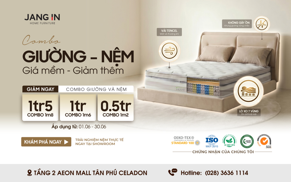 JANG IN | [ƯU ĐÃI THÁNG 6] COMBO GIƯỜNG NỆM SỨC KHOẺ - MUA CÀNG NHIỀU, ƯU ĐÃI CÀNG CAO!