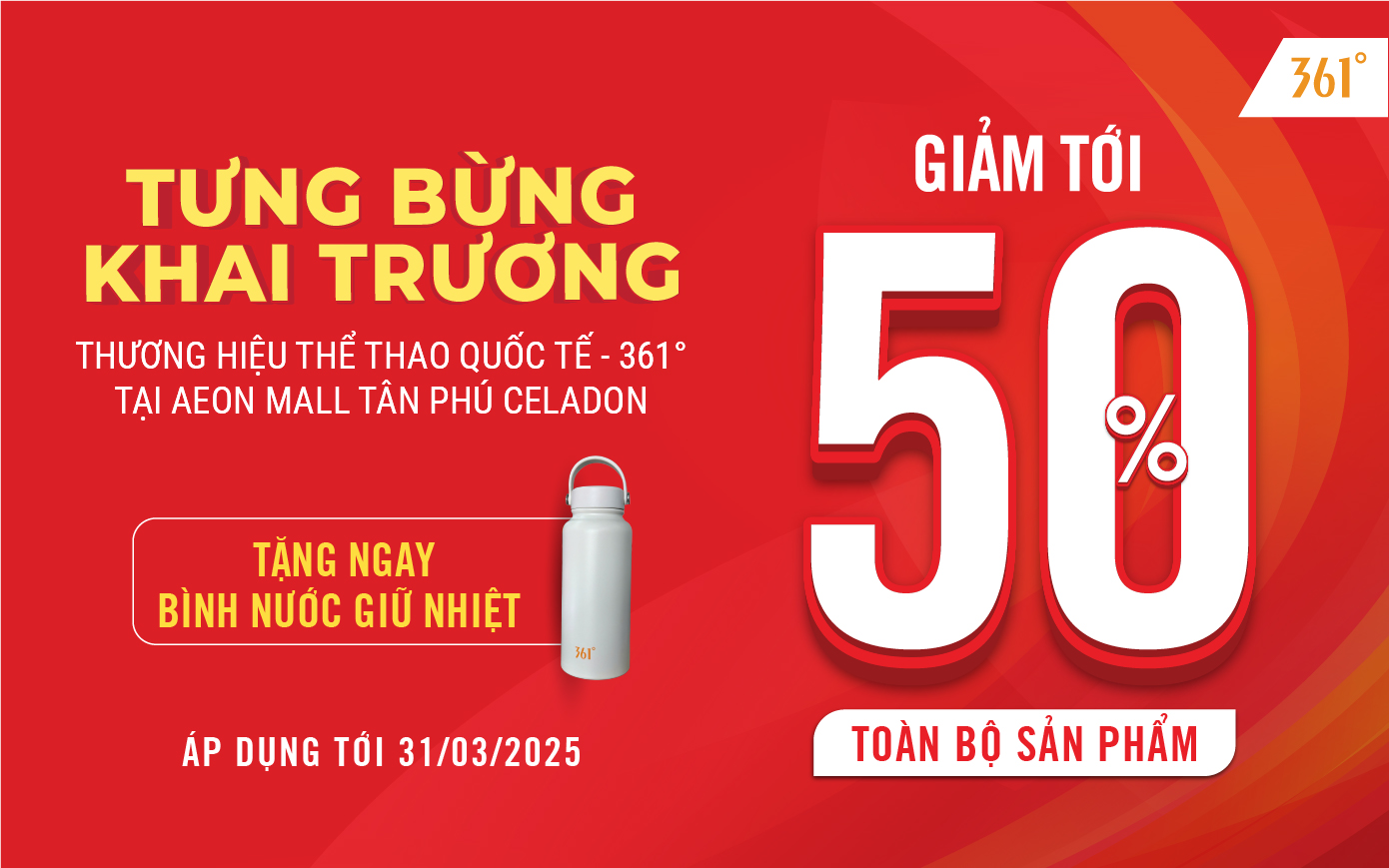 LẦN ĐẦU TIÊN, 361° SPORT CÓ MẶT TẠI TP. HCM! TƯNG BỪNG KHAI TRƯƠNG – SĂN DEAL CỰC KHỦNG