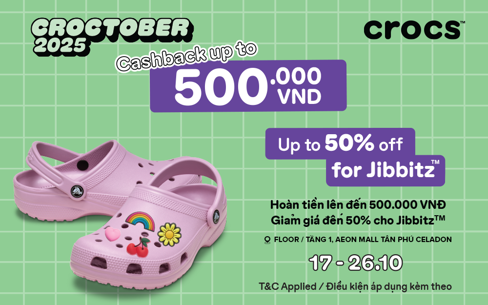 BÙNG NỔ ƯU ĐÃI CROCTOBER THÁNG 10 NÀY