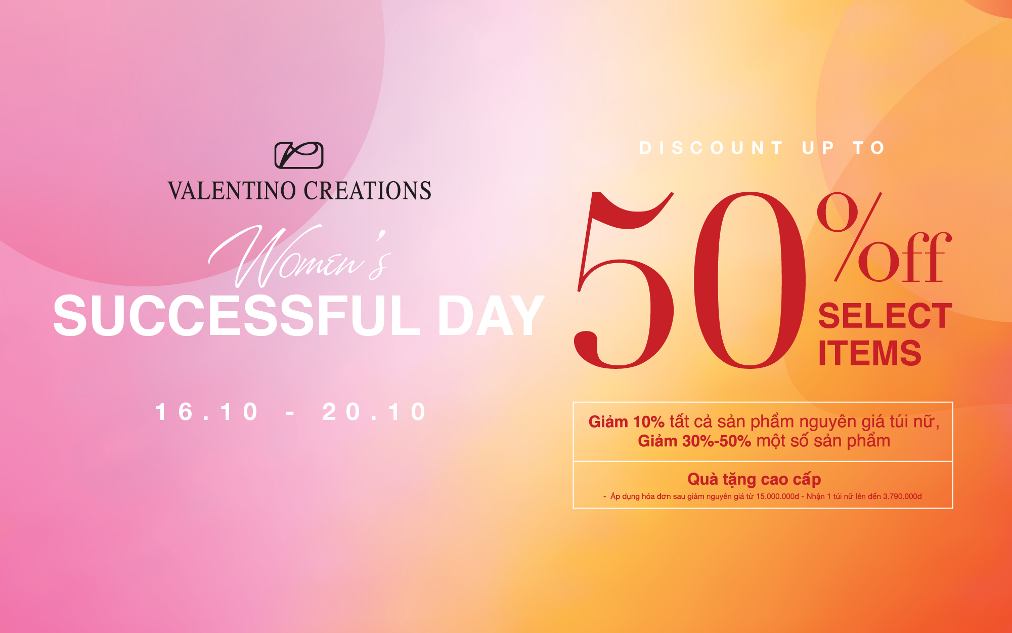 HAPPY WOMEN'S SUCCESSFUL DAY từ 16-20.10.25
