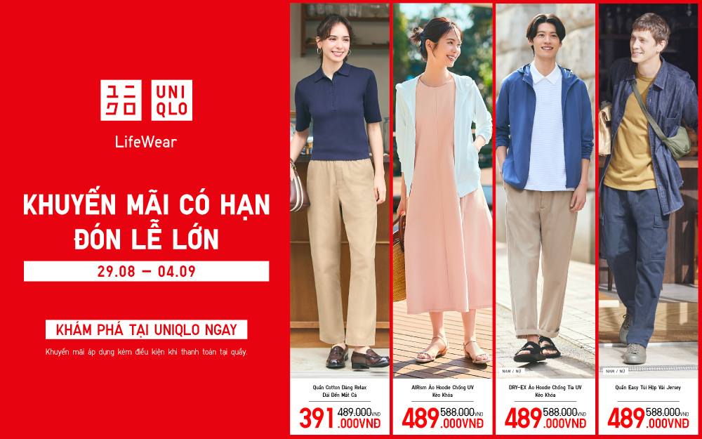 ƯU ĐÃI ĐÓN LỄ TẠI UNIQLO 29.08 – 04.09