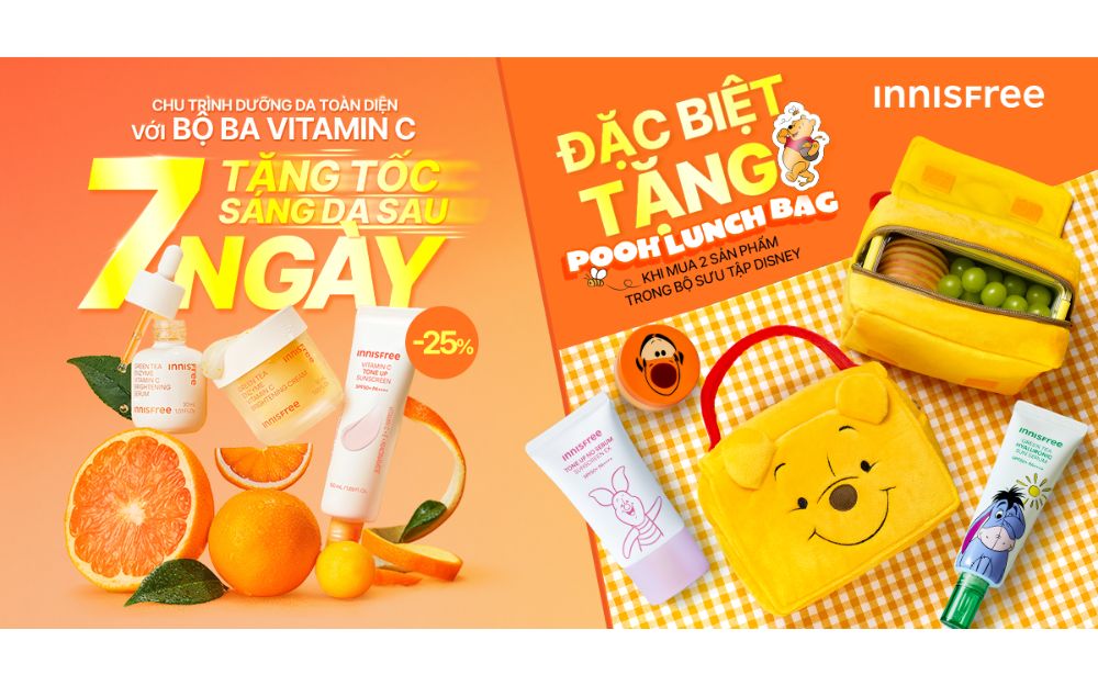 BỘ BA VITAMIN C TĂNG TỐC SÁNG DA SAU 7 NGÀY – ƯU ĐÃI TẠI CÁC CỬA HÀNG INNISFREE TỪ 11 – 30/9