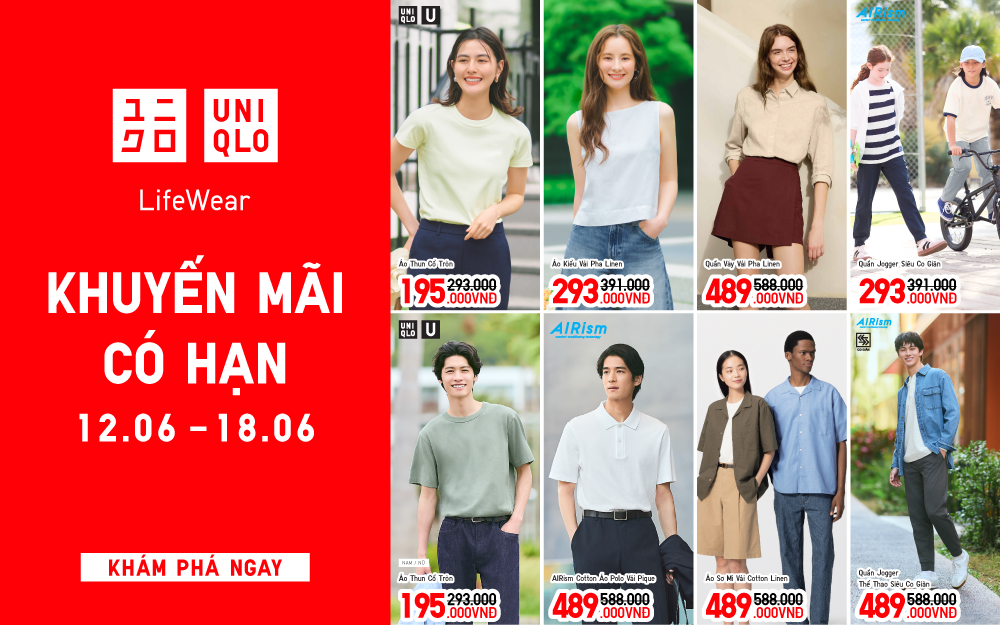 UNIQLO | SUMMER SALE - ƯU ĐÃI ĐÓN HÈ CHỈ TỪ 195.000VNĐ