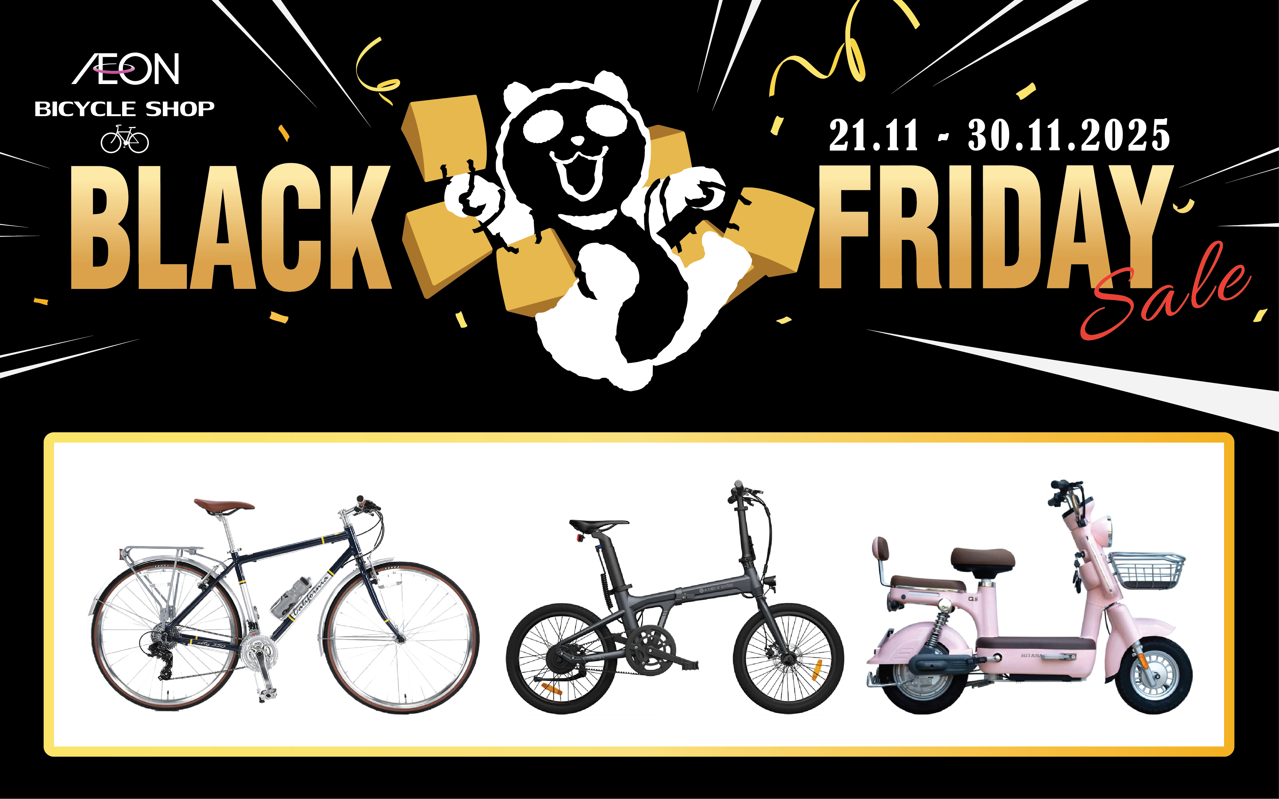 BLACK FRIDAY 2025 BÙNG NỔ – AEON BICYCLE SHOP CHÍNH THỨC KHAI MÀN ĐẠI TIỆC SALE CUỐI NĂM!