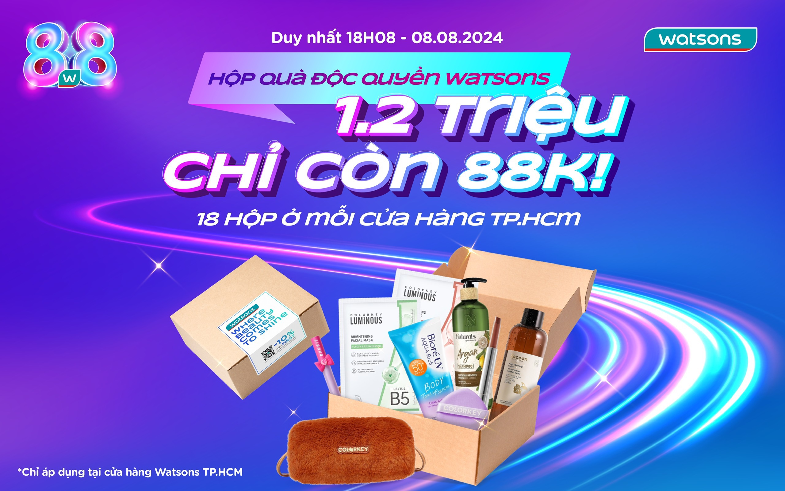 DUY NHẤT 18H08 ngày 08.08 - Săn ngay CHỈ_88K HỘP QUÀ ĐỘC QUYỀN WATSONS GIÁ GỐC 1TRIỆU2