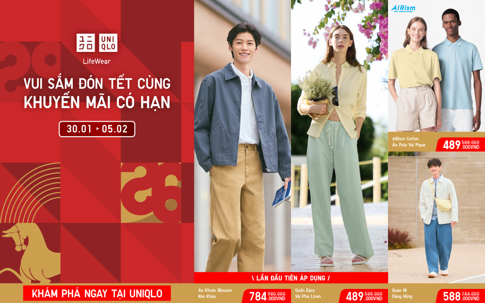 CÙNG UNIQLO VUI ĐÓN TẾT VỚI KHUYẾN MÃI CÓ HẠN