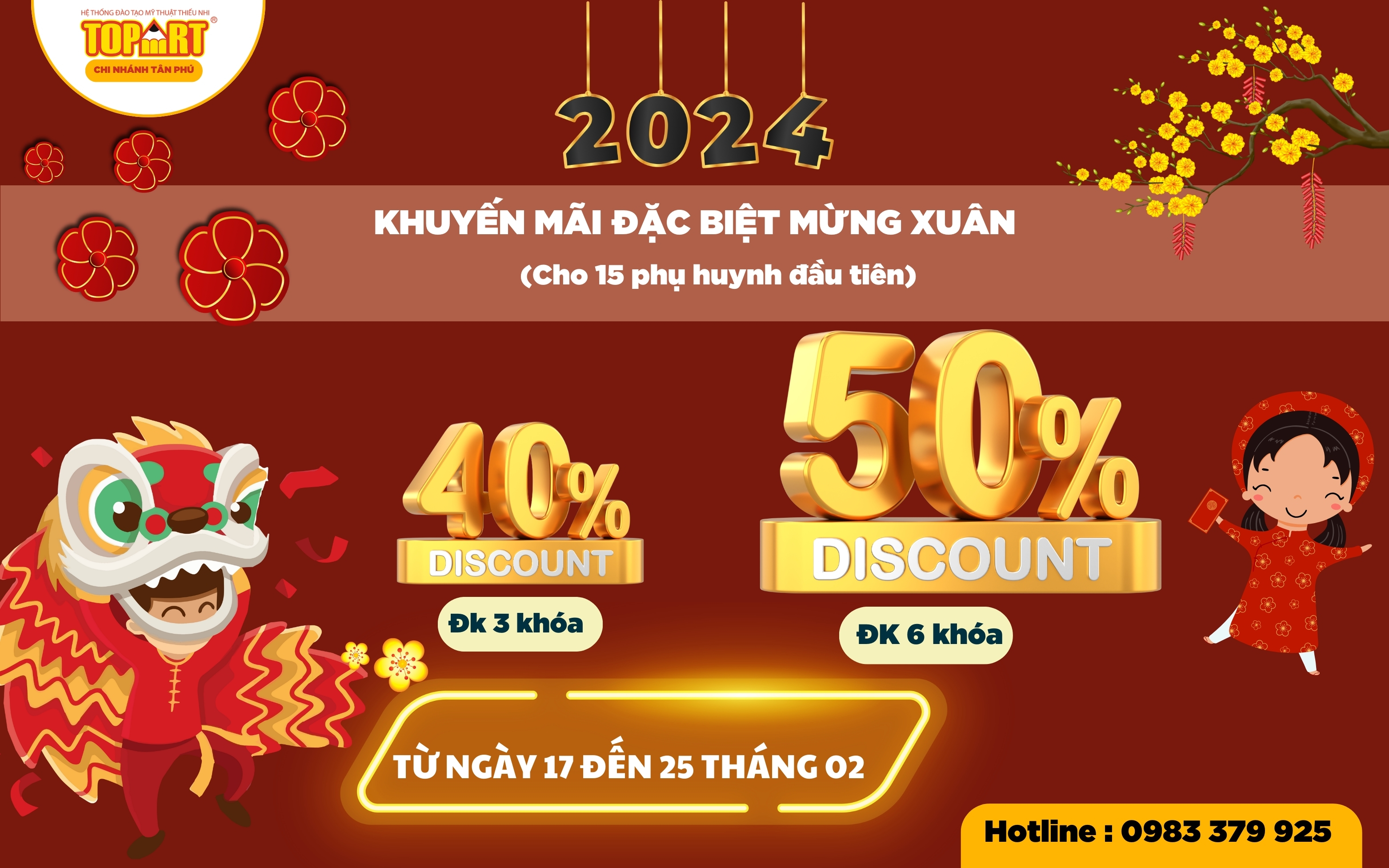 2024 ƯU ĐÃI GIẢM HỌC PHÍ LÊN ĐẾN 50%