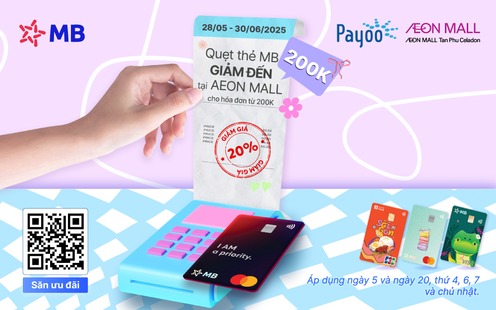 QUẸT THẺ MB GIẢM ĐẾM 200.000 VNĐ