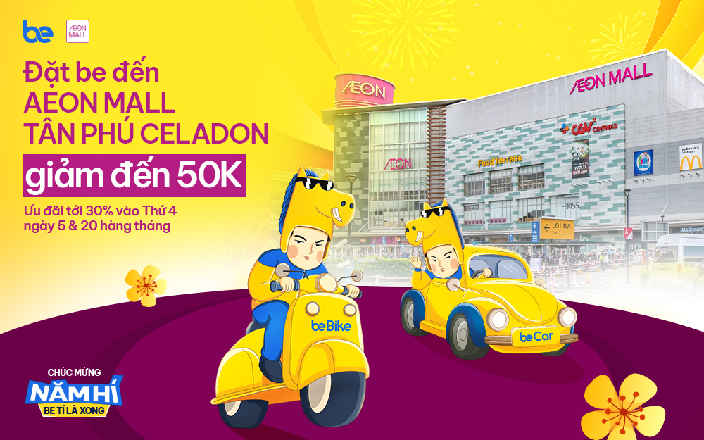 DU XUÂN THẢ GA, ĐÃ CÓ BE ĐƯA ĐÓN ĐẾN AEON MALL TÂN PHÚ CELADON