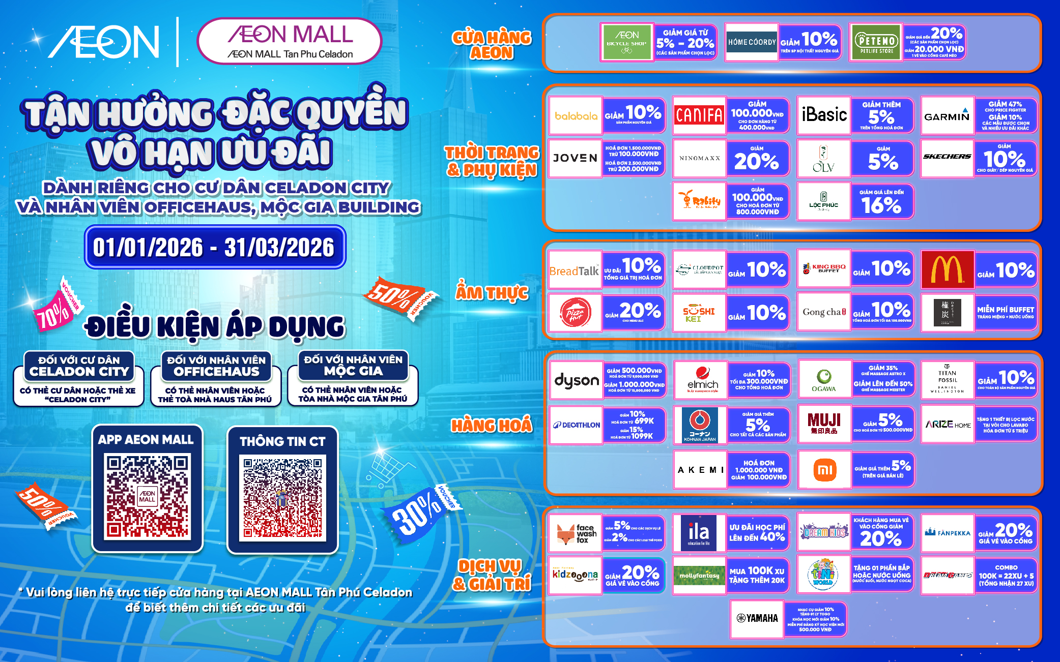  ƯU ĐÃI ĐỘC QUYỀN CHO CƯ DÂN CELADON CITY, OFFICEHAUS VÀ MỘC GIA BUILDING | TỪ 01.01 - 31.03.2026