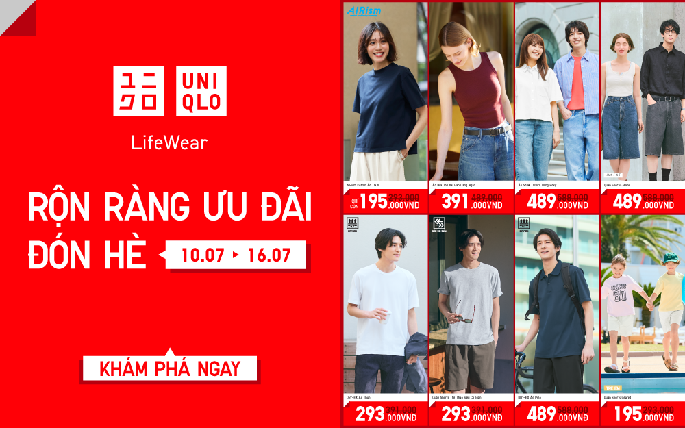 UNIQLO | RỘN RÀNG ƯU ĐÃI ĐÓN HÈ CHỈ TỪ 195.000VNĐ