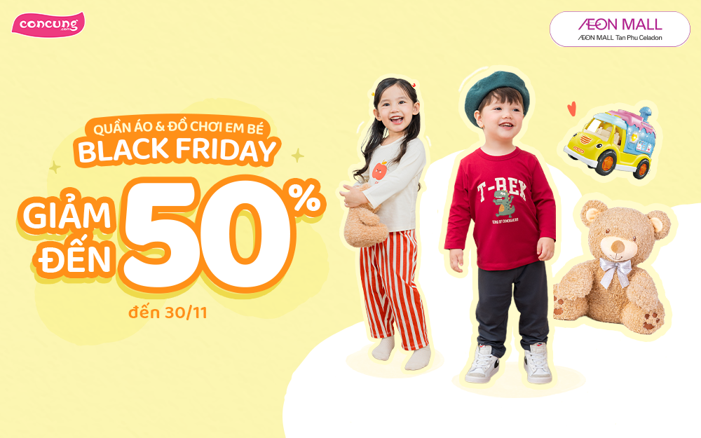 GIẢM ĐẾN 50% TẤT CẢ QUẦN ÁO VÀ ĐỒ CHƠI EM BÉ