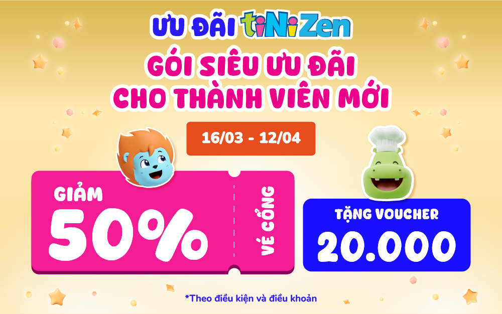 TIN VUI CHO BA MẸ: TINIWORLD GIẢM 50% CHO THÀNH VIÊN MỚI!