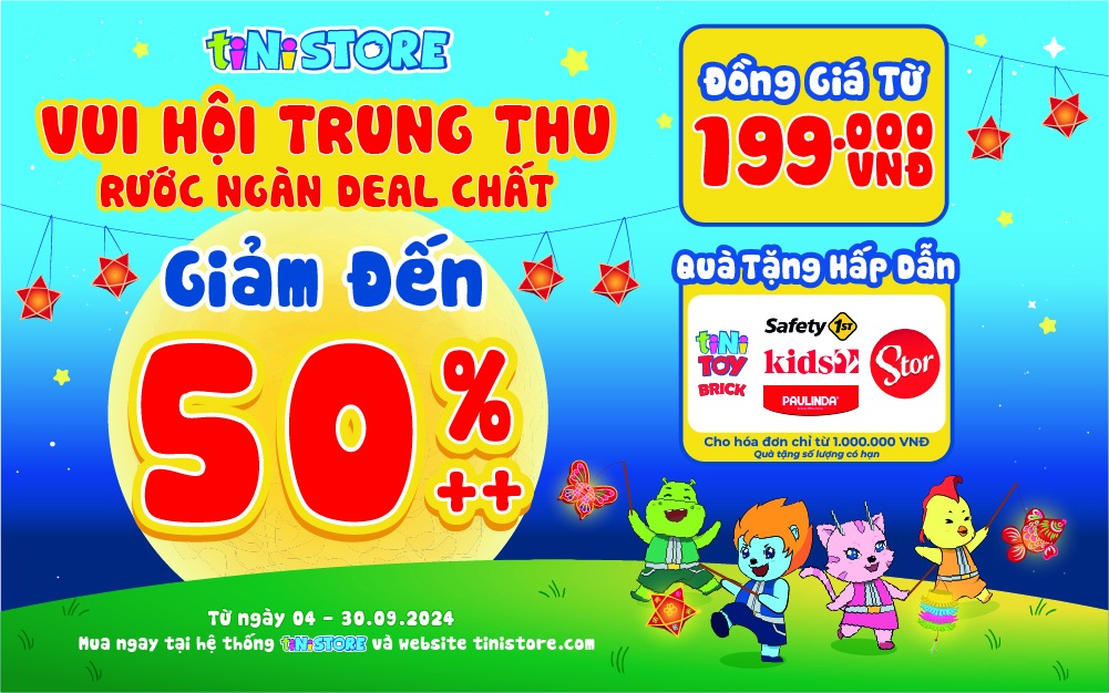 TRUNG THU 2024 RỰC RỠ TẠI TINISTORE – ĐỒ CHƠI HOT TREND, GIẢM GIÁ SỐC & QUÀ TẶNG ĐẶC BIỆT!