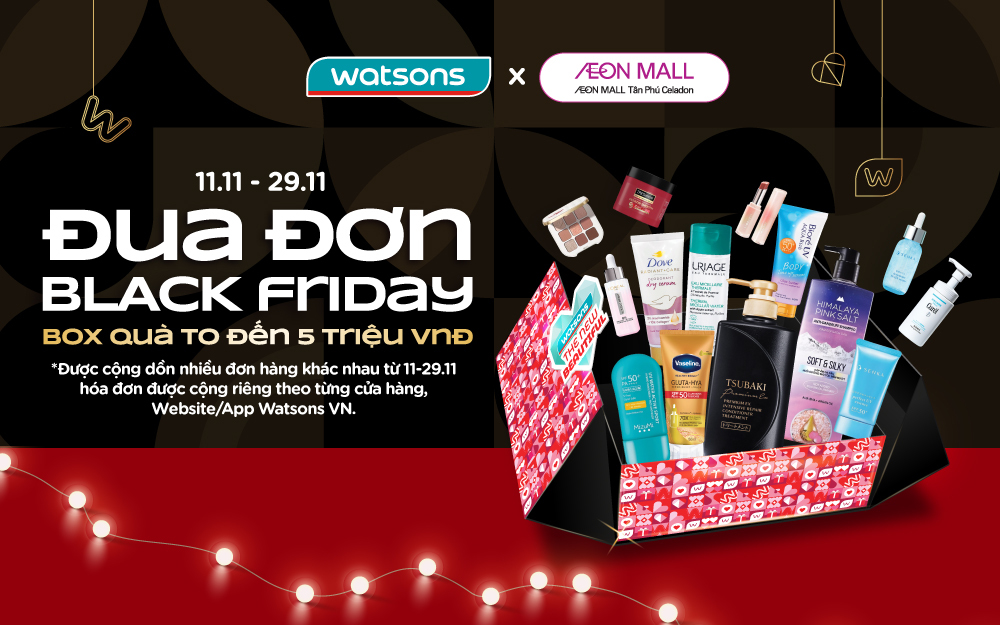 SIÊU SALE 11.11 WATSONS AEON MALL TÂN PHÚ CELADON GIẢM ĐẾN 50%