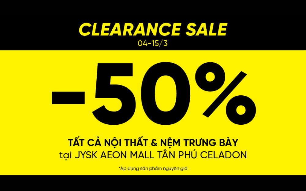 JYSK | CLEARANCE SALE: GIẢM 50%