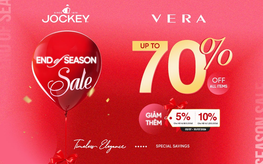 JOCKEY & VERA | SIÊU DEAL GIỮA NĂM - ƯU ĐÃI KHỦNG ĐẾN 70%