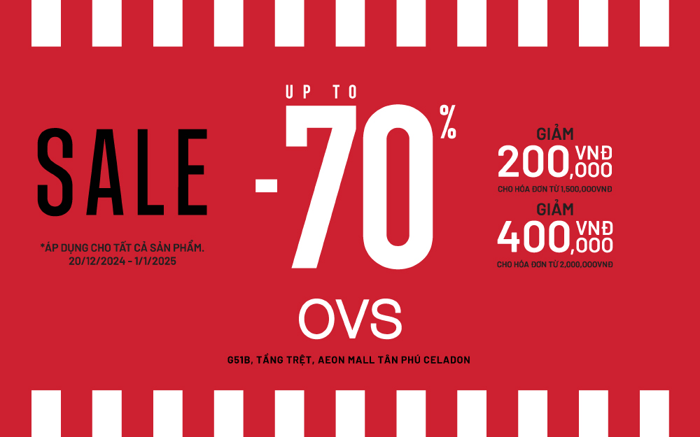 OVS END OF SEASON SALE - SALE UP TO 70% BUY MORE SAVE MORE