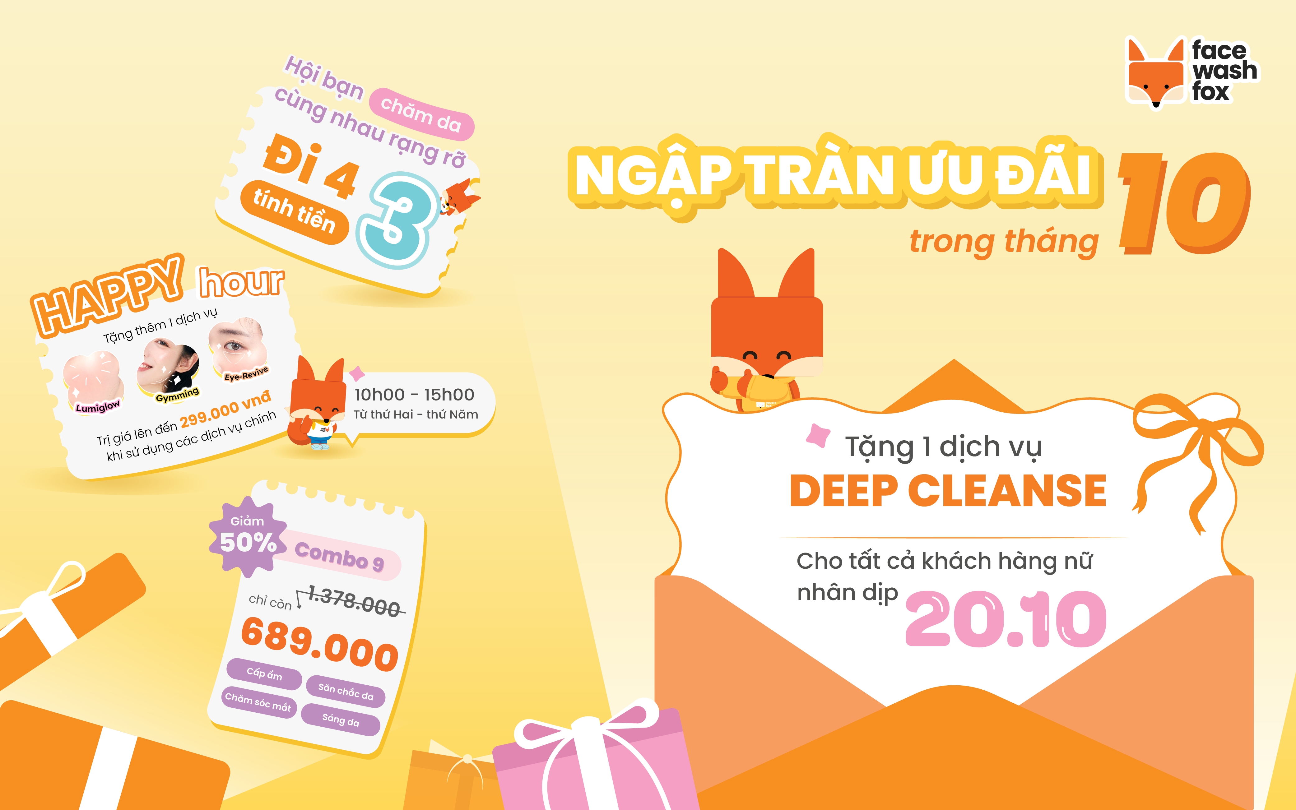 NGẬP TRÀN ƯU ĐÃI TRONG THÁNG 10 TẠI FACE WASH FOX