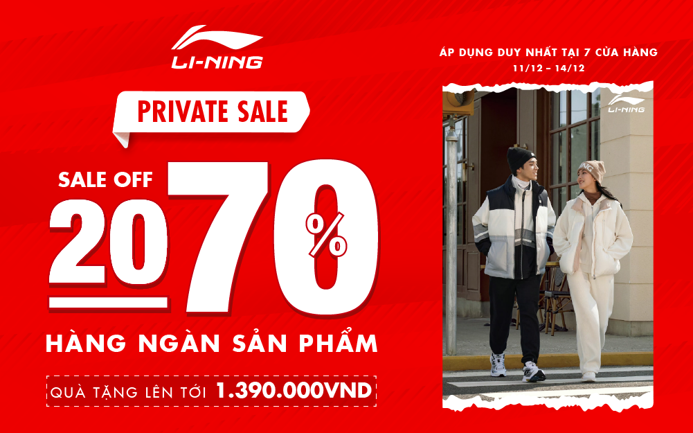LI-NING PRIVATE SALE | GIẢM 20–70% HÀNG NGÀN SẢN PHẨM