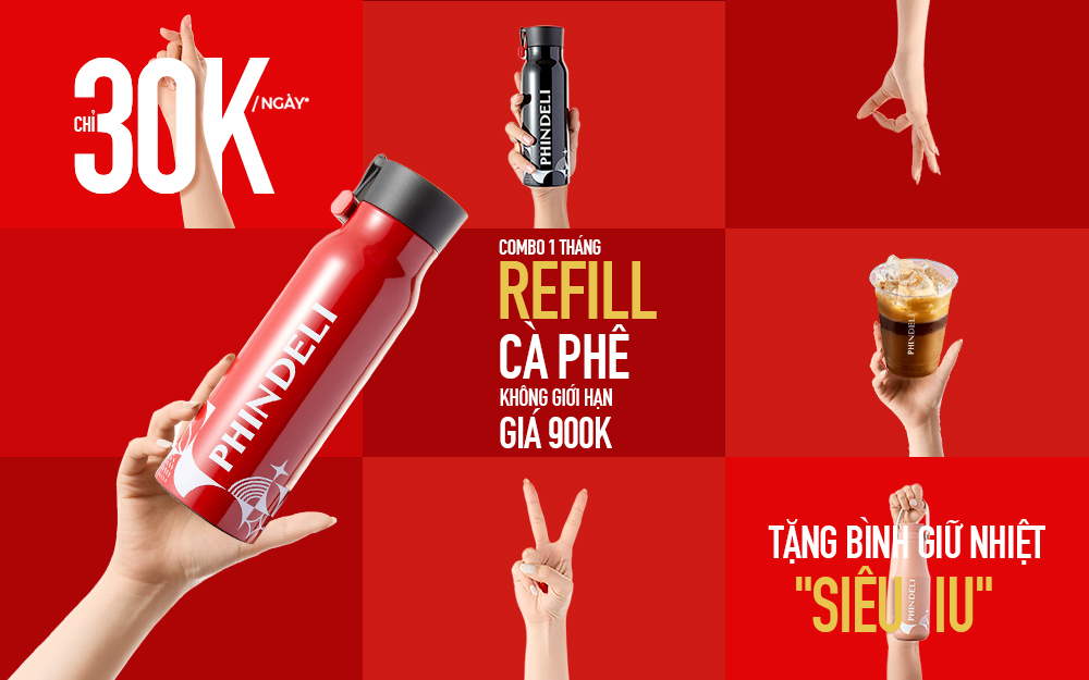 REFILL CÀ PHÊ KHÔNG GIỚI HẠN CẢ THÁNG, NHẬN BÌNH XINH MÊ