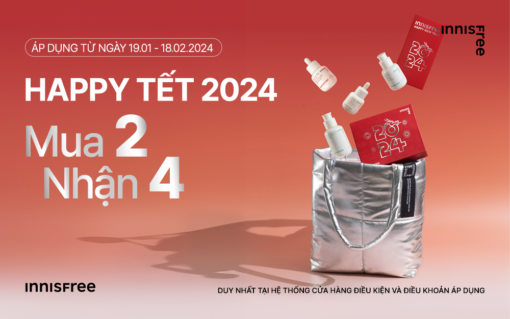 HAPPY TẾT 2024 - NHẬN DEAL CHĂM DA ĐÓN TẾT CÙNG INNISFREE!