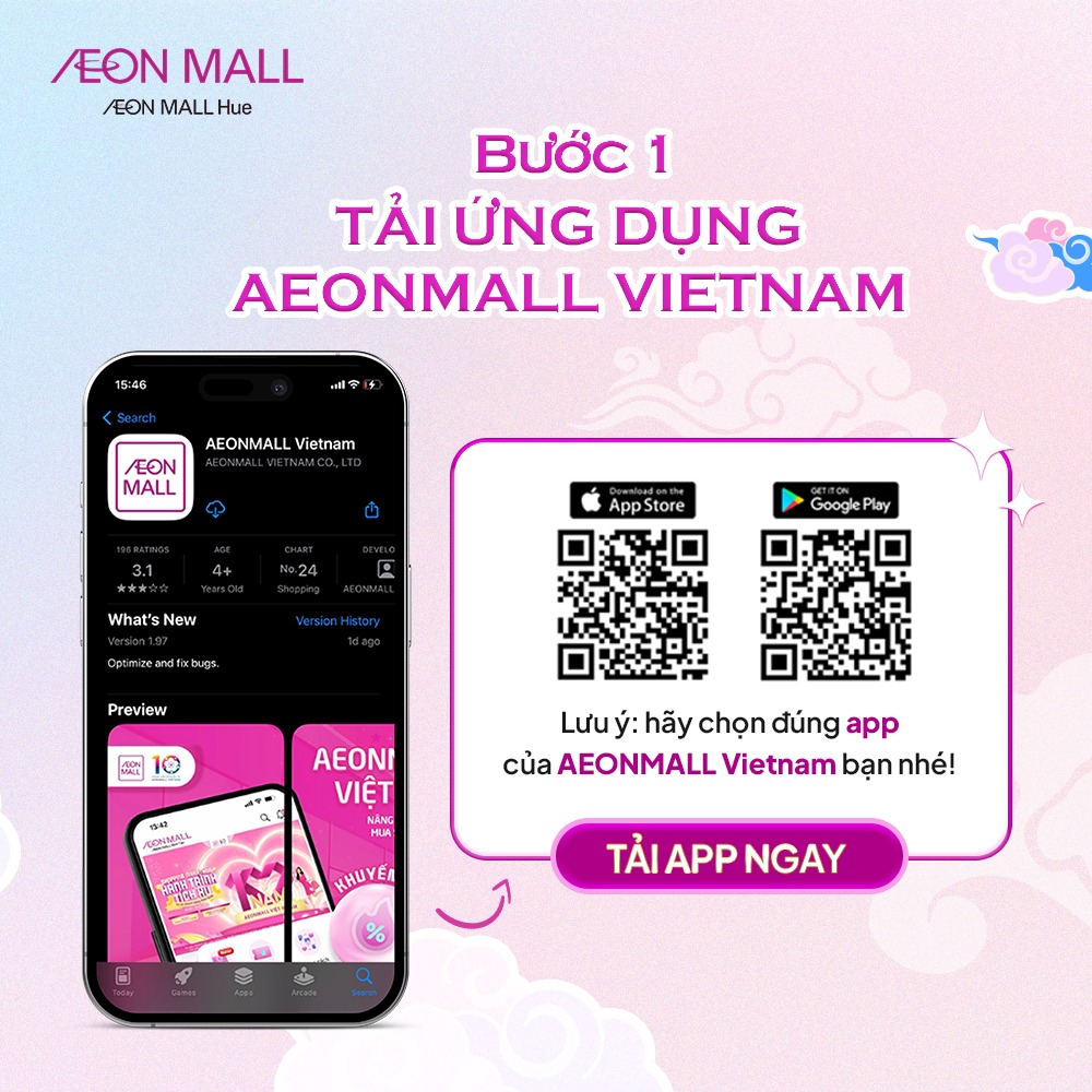 Tải ứng dụng và tạo tài khoản trên AEON MALL Vietnam