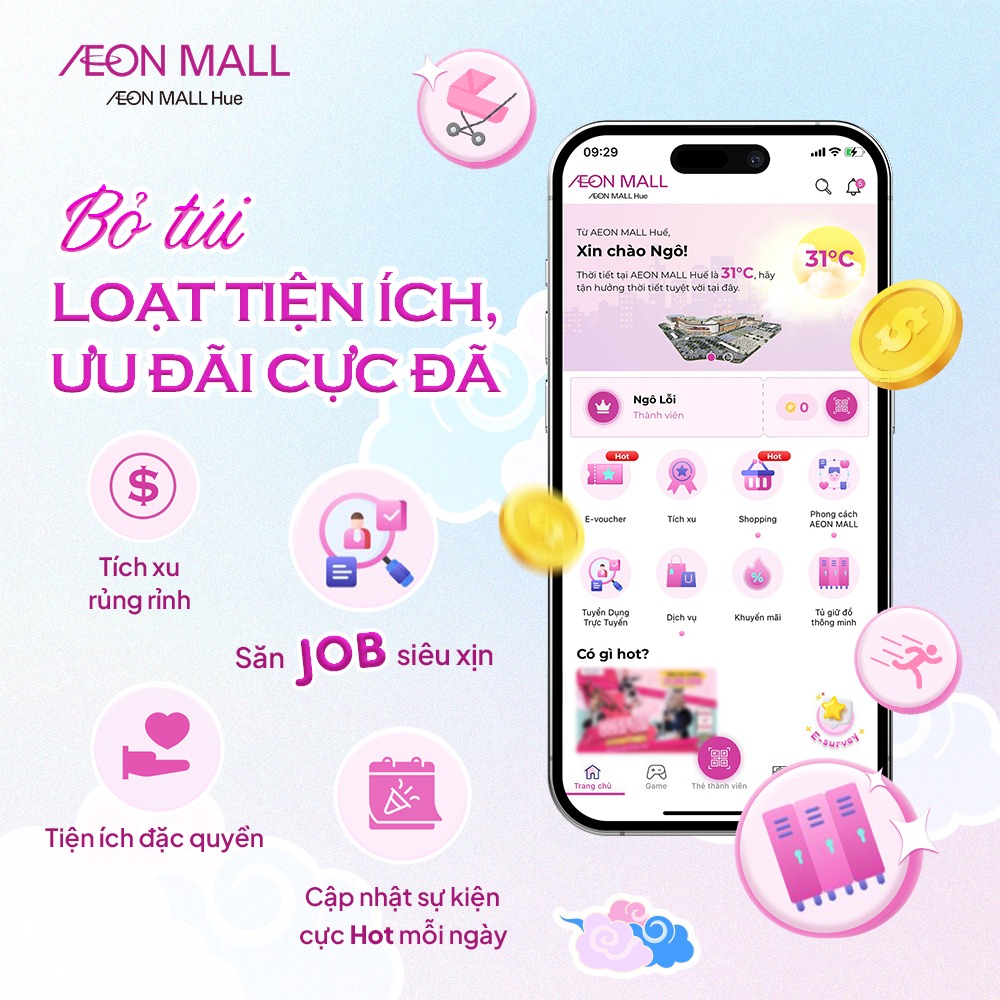 Sử dụng ứng dụng AEON MALL Vietnam để không lãng phí những tiện ích hiện đại