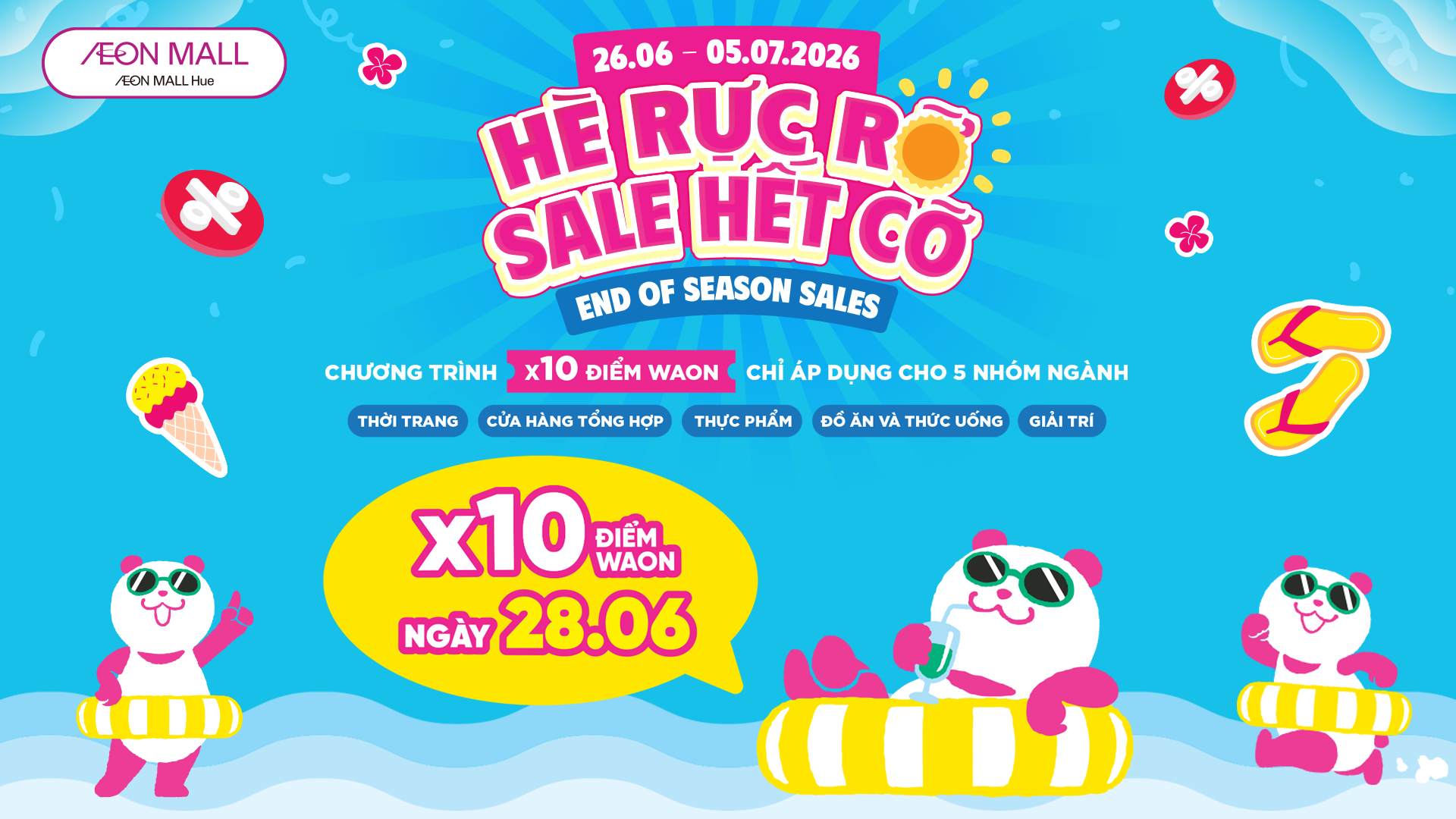 X10 ĐIỂM WAON - TÍCH ĐIỂM ĐỔI QUÀ CỰC ĐÃ MÙA END OF SEASON SALE