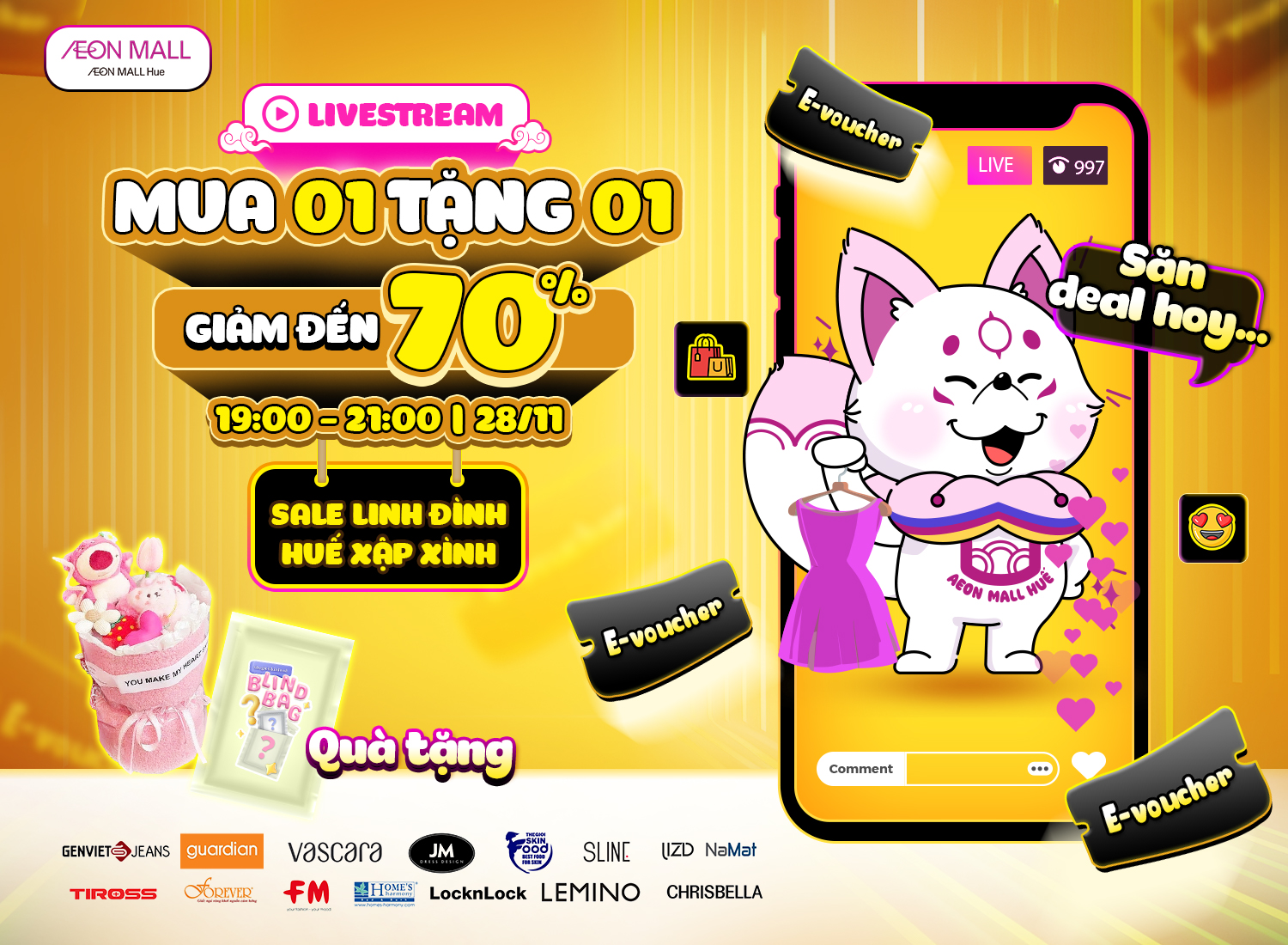 ƯU ĐÃI ĐẾN 70% CHỈ CÓ TẠI SUPER LIVESTREAM AEON MALL Huế