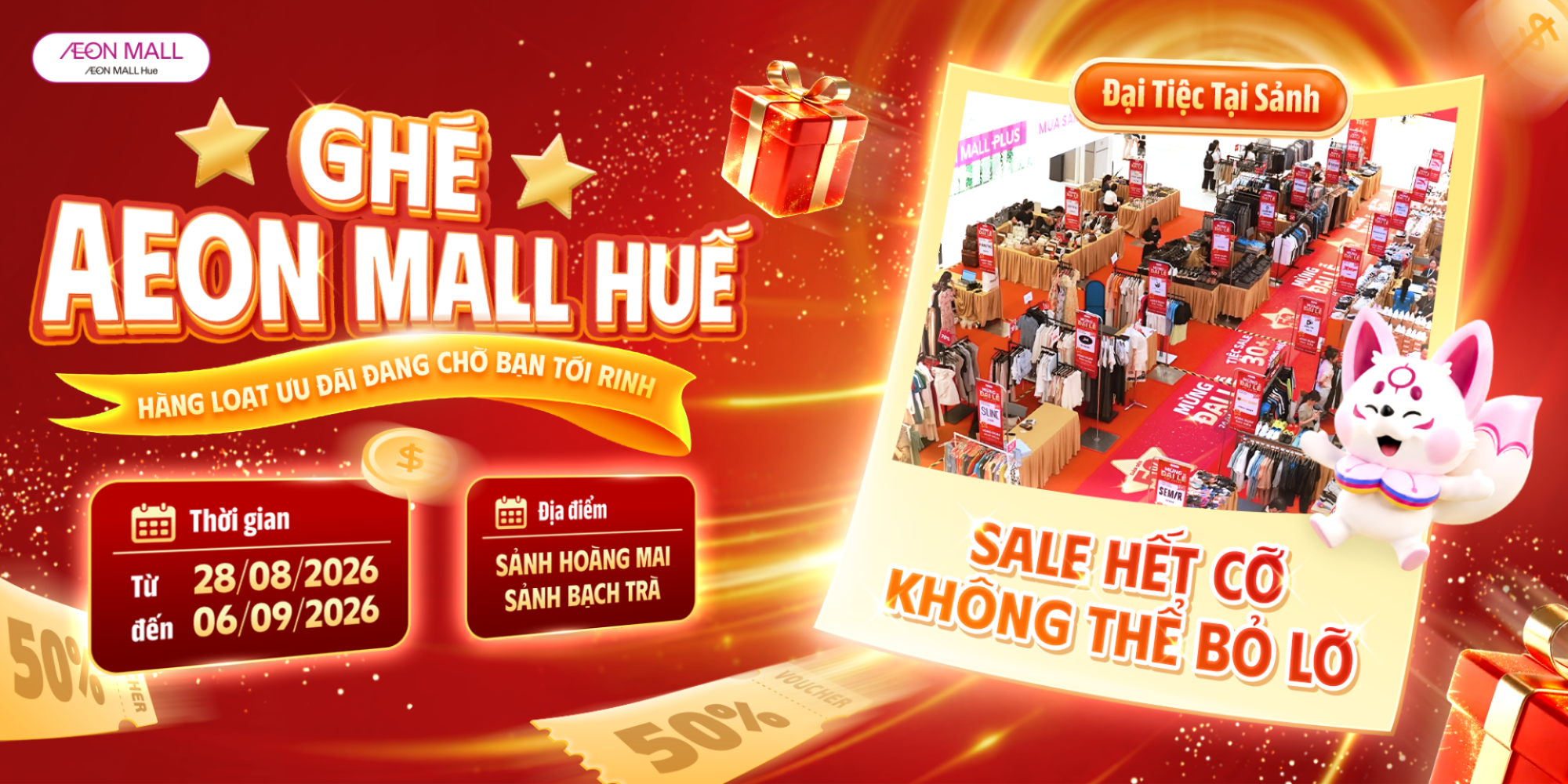 TIỆC SALE MỪNG ĐẠI LỄ – SĂN NGÀN DEAL HOT TẠI AEON MALL HUẾ