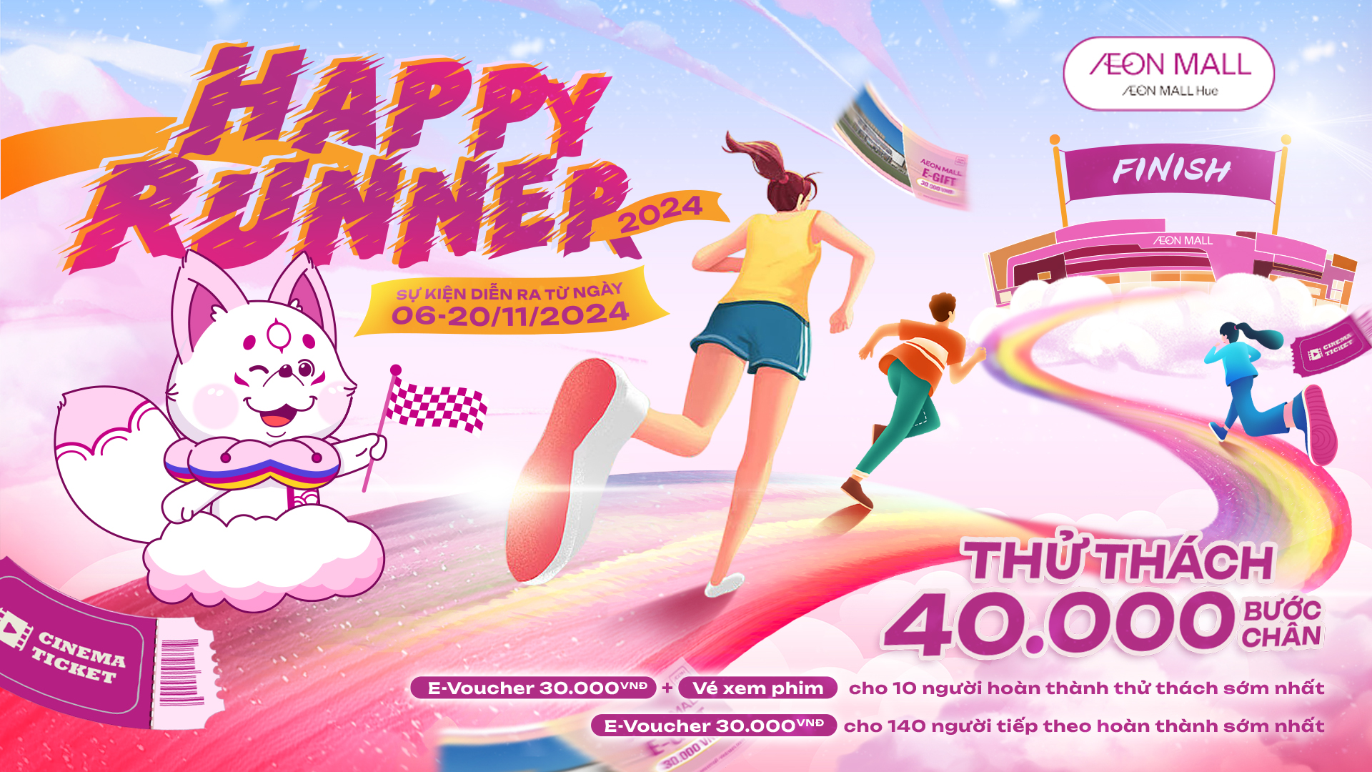 Thử thách 40,000 bước chân cùng AEON MALL Huế - Happy Runner 2024