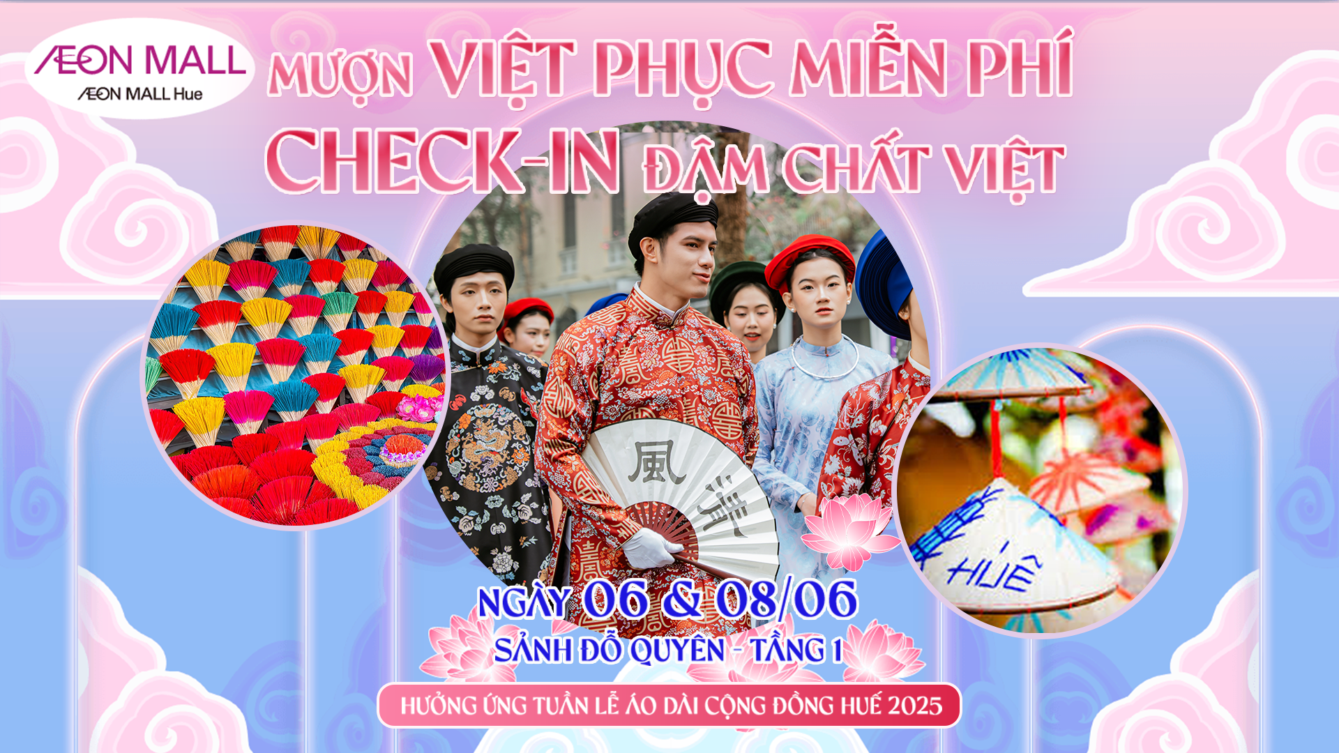 🪭MƯỢN VIỆT PHỤC MIỄN PHÍ - CHECK-IN CỰC XINH TẠI AEON MALL HUẾ 🪭
