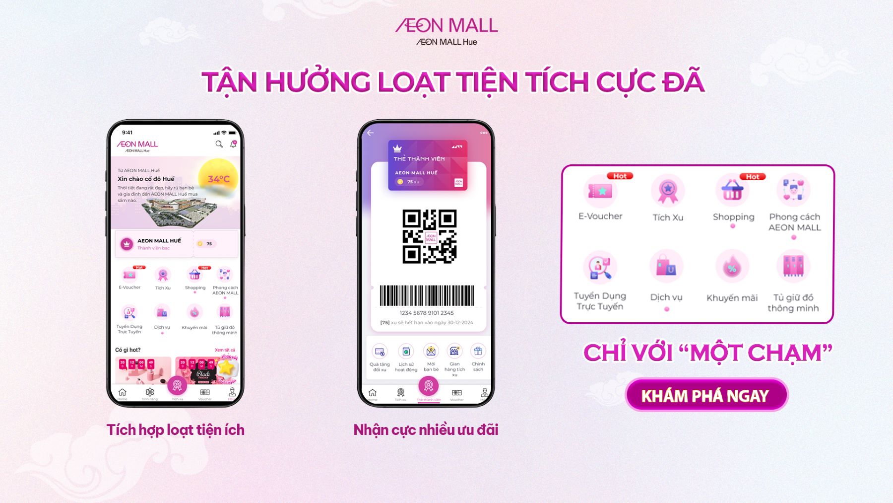 CỰC NHANH, CỰC DỄ - ĐĂNG KÝ THÀNH VIÊN MOBILE APP AEON MALL HUẾ NGAY