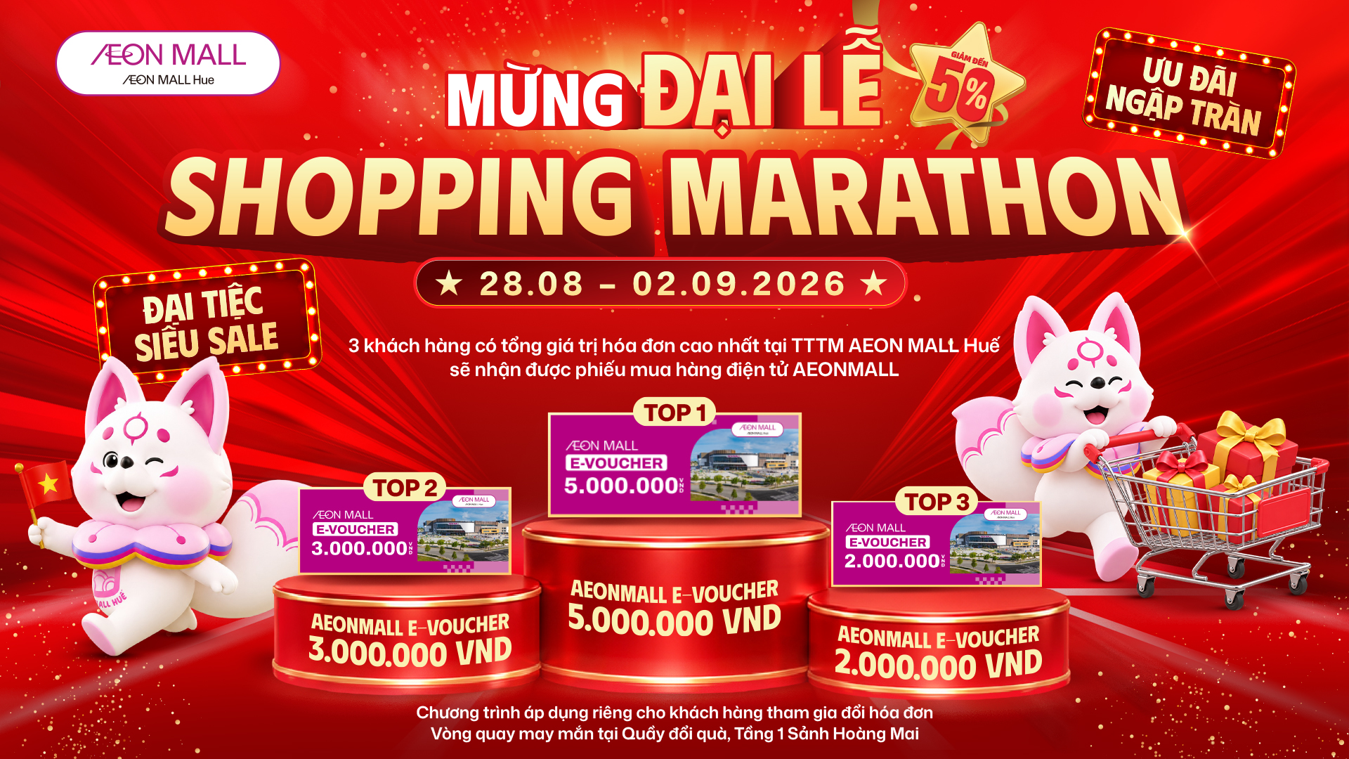 MỪNG ĐẠI LỄ – CƠ HỘI NHẬN VOUCHER AEON MALL LÊN ĐẾN 5.000.000 VNĐ!