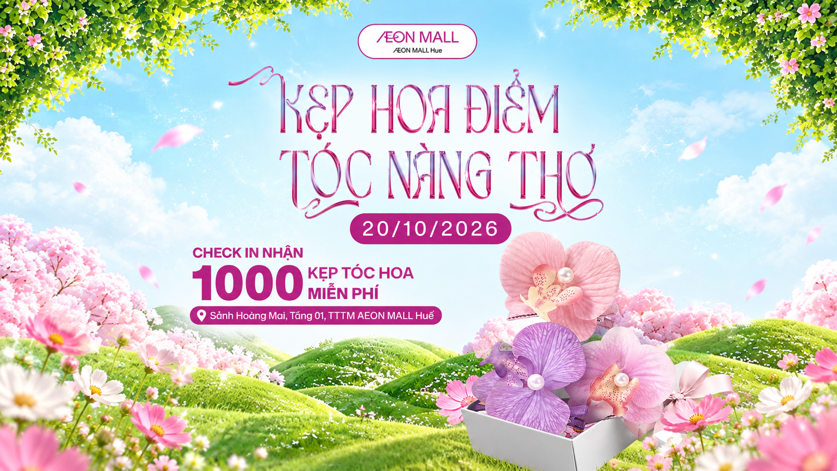 1000 KẸP HOA MIỄN PHÍ AEON MALL HUẾ TẶNG NÀNG THÊM NIỀM VUI NGÀY 20/10