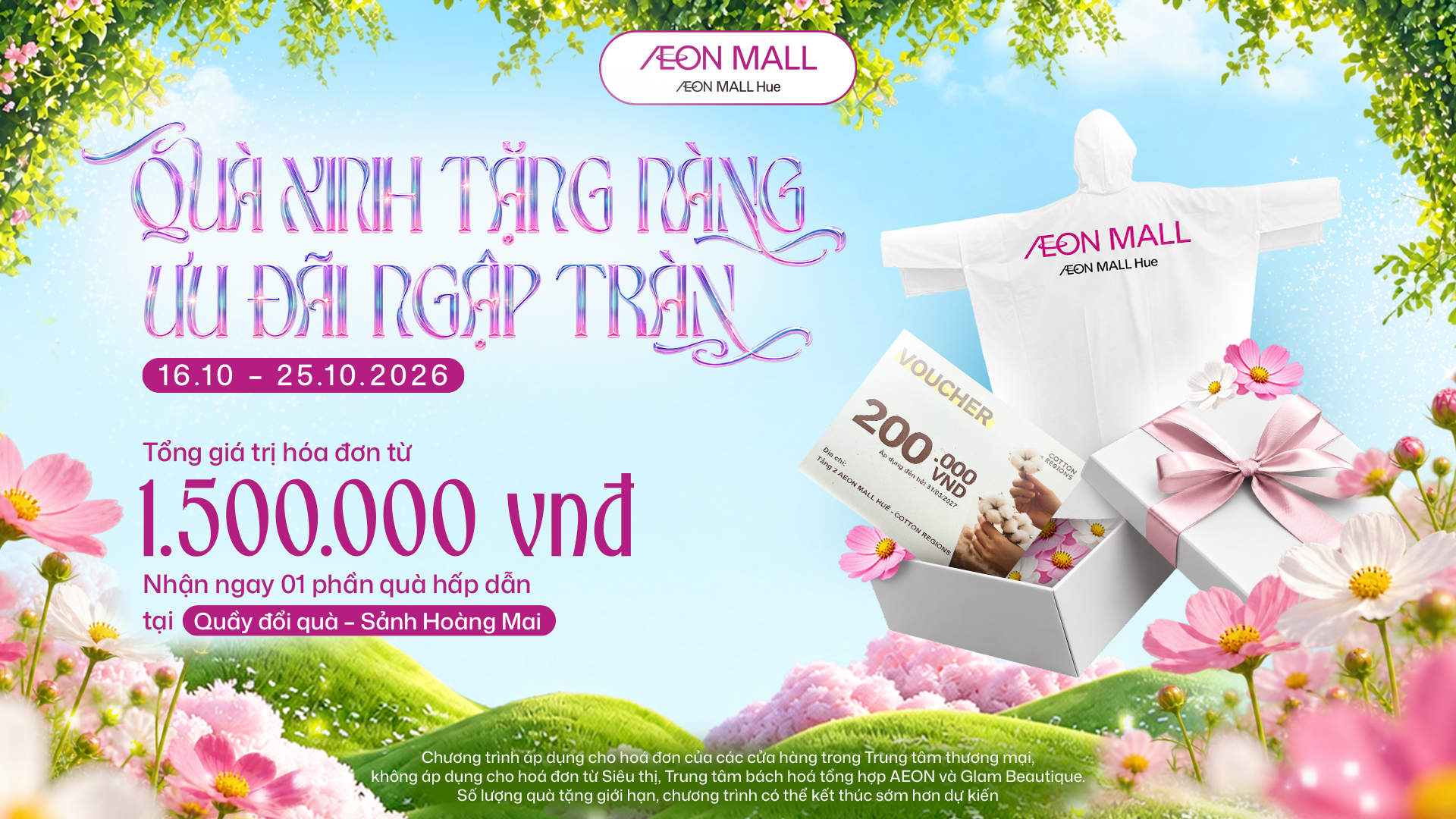 QUÀ XINH TẶNG NÀNG ƯU ĐÃI NGẬP TRÀN DỊP 20.10 AEON MALL HUẾ