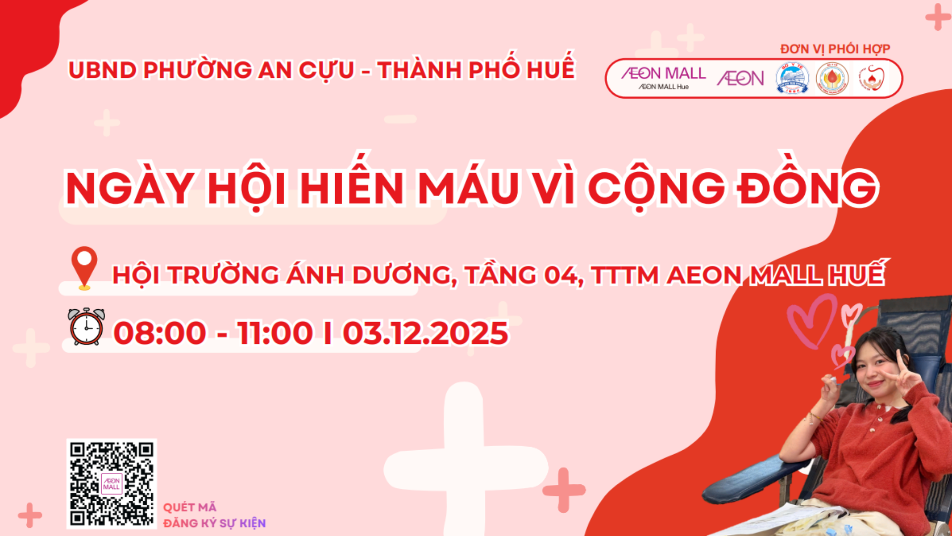 HOẠT ĐỘNG HIẾN MÁU VÌ CỘNG ĐỒNG TẠI AEON MALL HUẾ