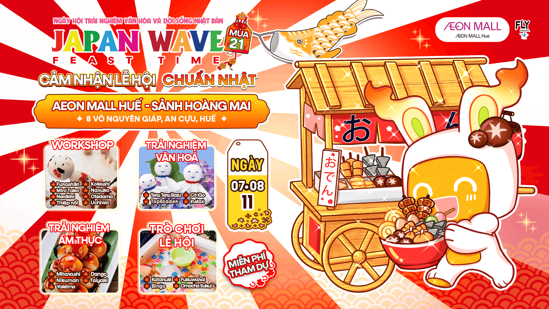 JAPAN WAVE MÙA 21 ĐỔ BỘ AEON MALL HUẾ: TRẢI NGHIỆM LỄ HỘI NHẬT BẢN ĐẦY MÀU SẮC