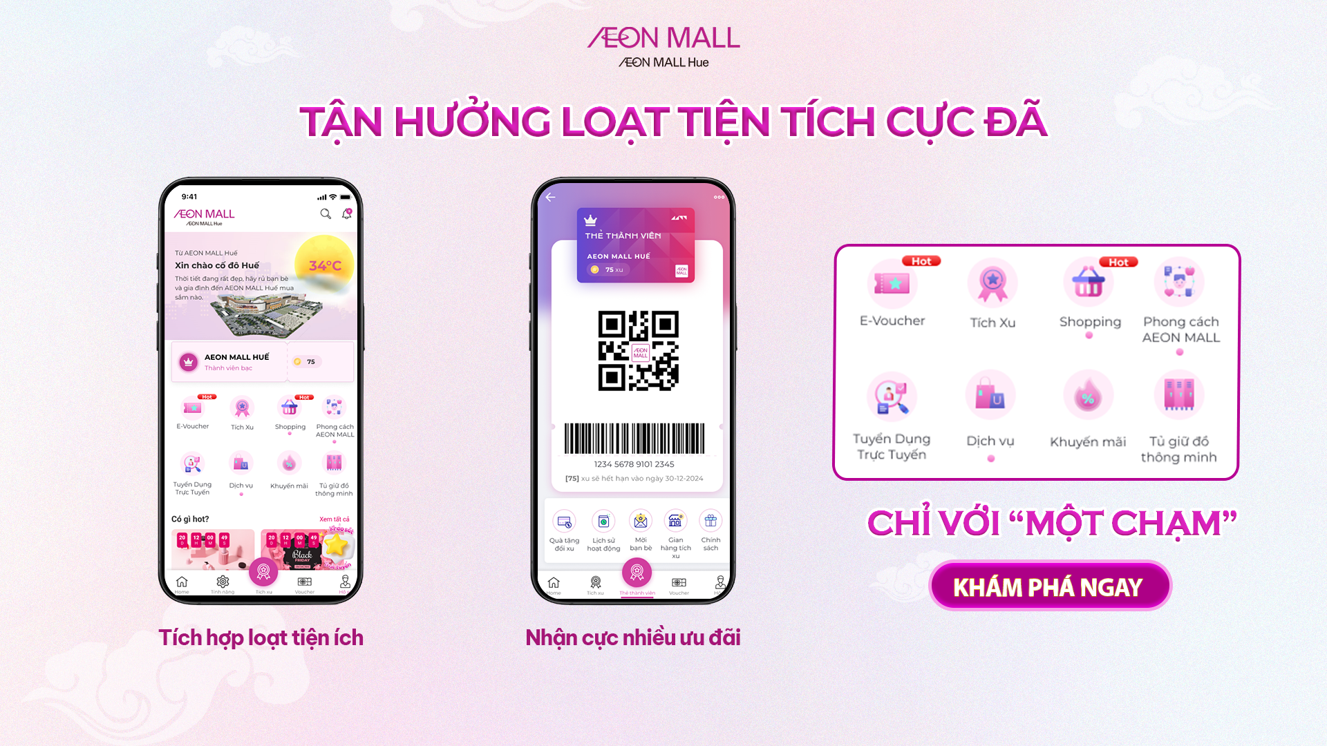 CỰC NHANH, CỰC DỄ - ĐĂNG KÝ THÀNH VIÊN MOBILE APP AEON MALL HUẾ NGAY