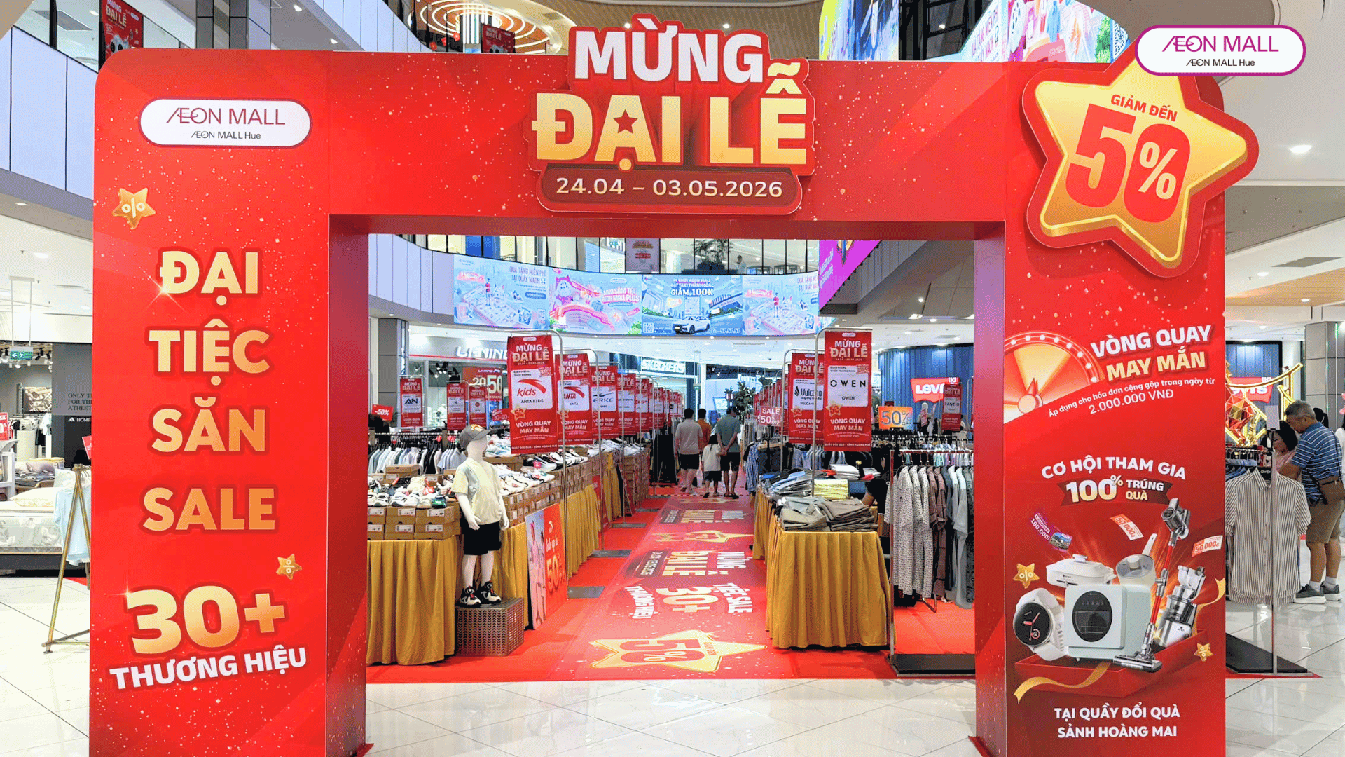Mega Sales 2026 tại AEON MALL Huế – Đại tiệc giảm giá “không thể bỏ lỡ”