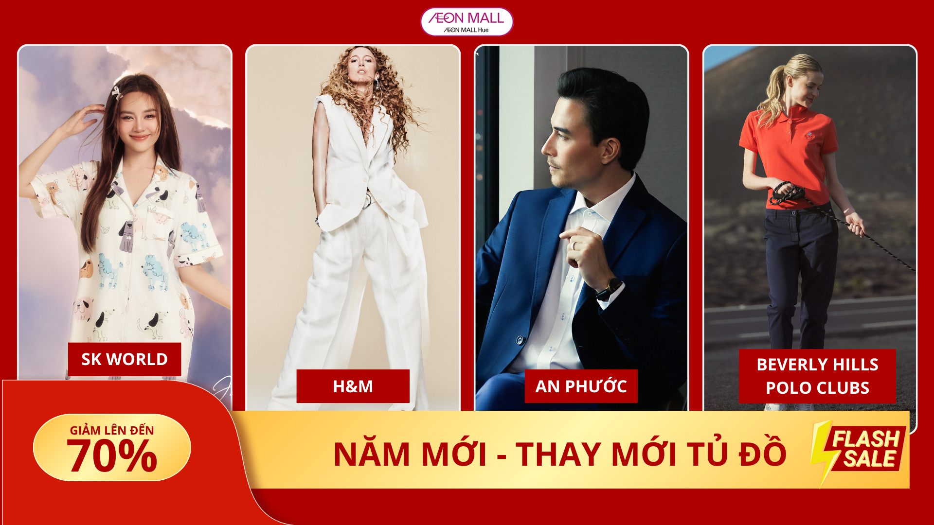 Khuyến Mãi Dịp Tết Tại AEON MALL Huế Sắm Áo Hiệu Chào Năm Mới Với Giá Siêu Hời